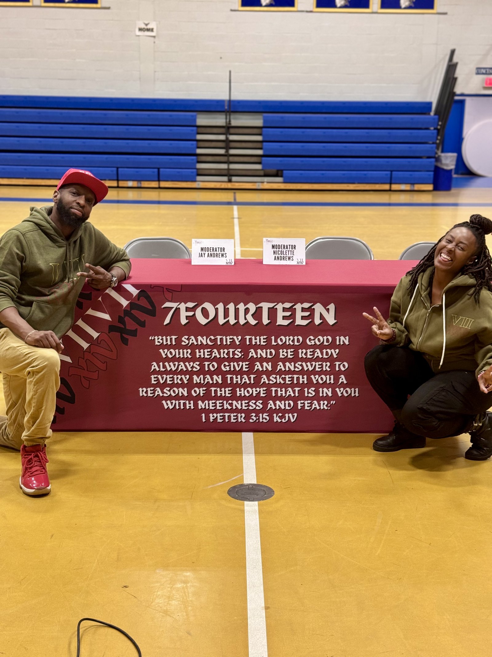7Fourteen Table: moderators with the 1 Peter 3:15 banner